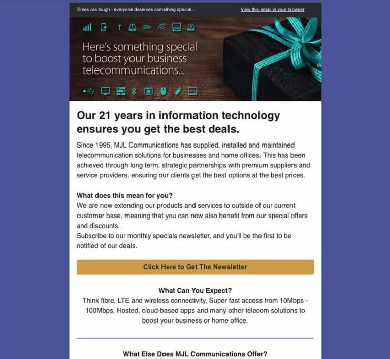 E-Marketing in 2024 - html email example 3